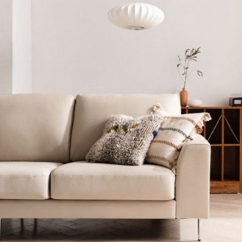 삼익가구 무이 천연가죽 소파 4인용 (스툴포함)_이미지