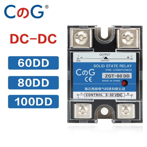 테이트 CG 솔리드 스 릴레이 단상 DC 제어 히트 싱크 12V 24V 32V 5V 110V 220VDC SSR-100DD 60A..