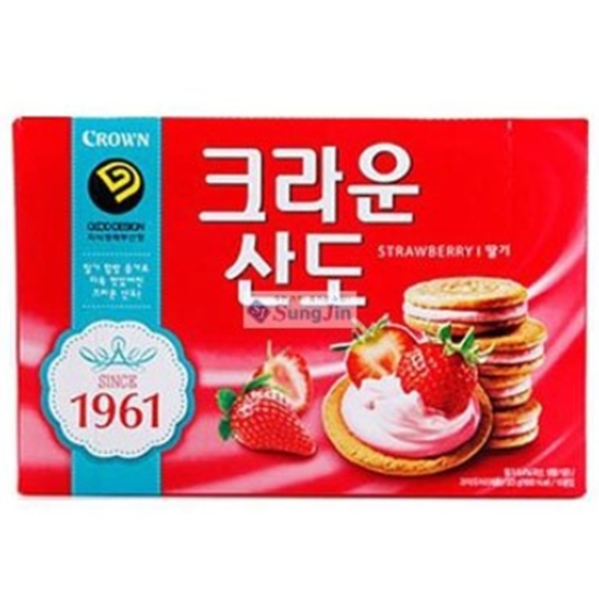 크라운제과 크라운산도 딸기 16개입 323g (8개)