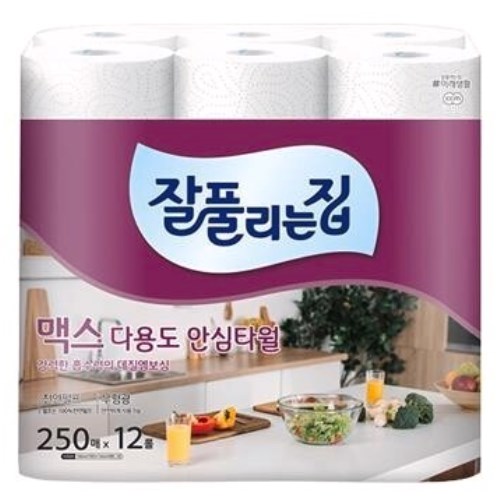 잘풀리는집 맥스 다용도 안심타월 250매 (12입) (3팩(36입))_이미지