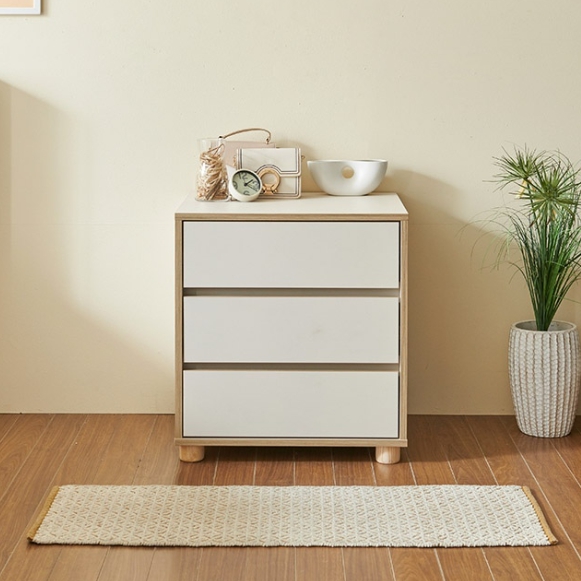 데코레시피 C3700 3단 원목발 서랍장 500_이미지