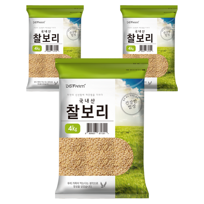 건강한밥상 국산 찰보리쌀 (4kg,3개)