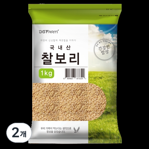 건강한밥상 국산 찰보리쌀 (1kg,2개)
