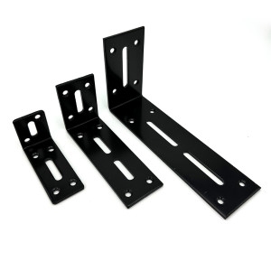아이베란다 블랙 앵글 코너 브라켓 L자형 직각 선반대 꺽쇠 철물 GA M 120x60x40mm_이미지
