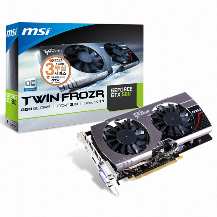 MSI 지포스 GTX660 OC D5 2GB 트윈프로져3 (중고)