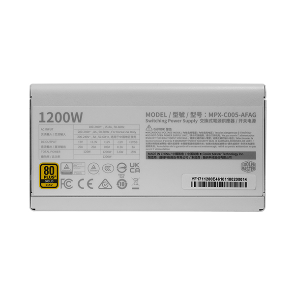 쿨러마스터 ELITE GOLD 1200 ATX 3.1 풀모듈러 화이트_이미지