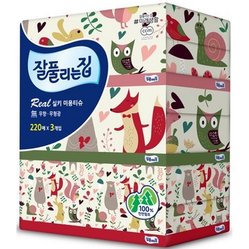 미래생활 잘풀리는집 ㅤ리얼실키 미용티슈 220매 (3개입) *6팩_이미지