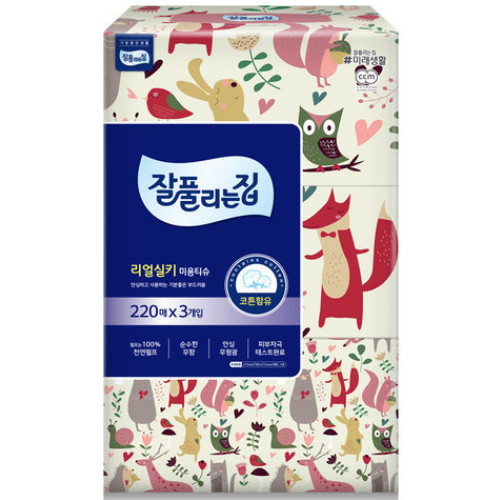 미래생활 잘풀리는집 ㅤ리얼실키 미용티슈 220매 (3개입) *6팩_이미지