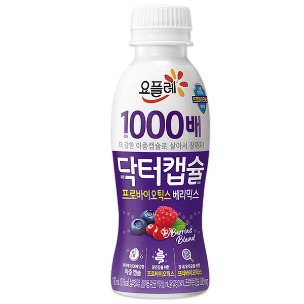 빙그레 요플레 닥터캡슐 1000배 프로바이오틱스 베리믹스 130ml (16개)