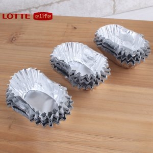 롯데 베이킹컵 타원형 90P 머핀컵 컵케익 베이킹컵 쿠킹컵 은박컵 빵틀 머핀틀 종이호일 홈베이킹컵_이미지