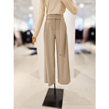 바바패션 더아이잗컬렉션 벨티드 원턱 와이드 팬츠 CS3B0SL221
