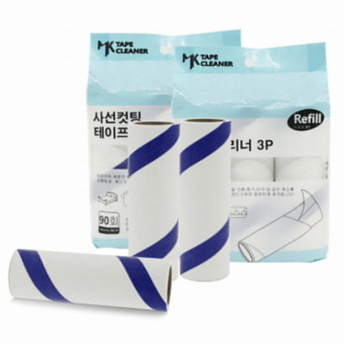 명강산업 사선컷팅 테이프클리너 90회 리필 3롤 (3개)_이미지