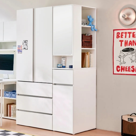 한샘 샘베딩 스테디 수납파우더장형 옷장세트 1200_이미지