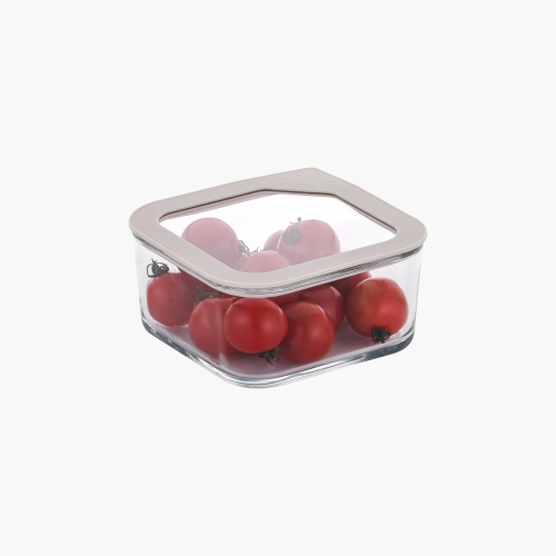 피카원 글라스 모듈형 밀폐용기 사각 화이트 930ml