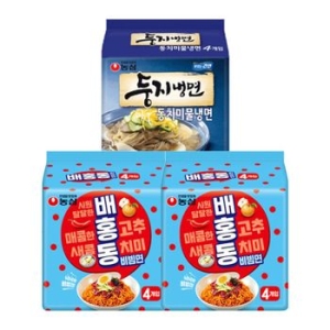 농심 배홍동 비빔면 8봉 + 둥지냉면 4봉