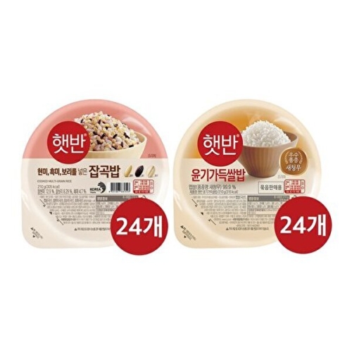 CJ제일제당 햇반 윤기가득 쌀밥 210g 24개 + 햇반 잡곡밥 210g 24개_이미지