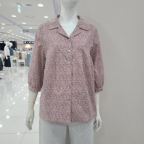 크레송 작은꽃무늬칠부 블라우스 ODCPBP87_US