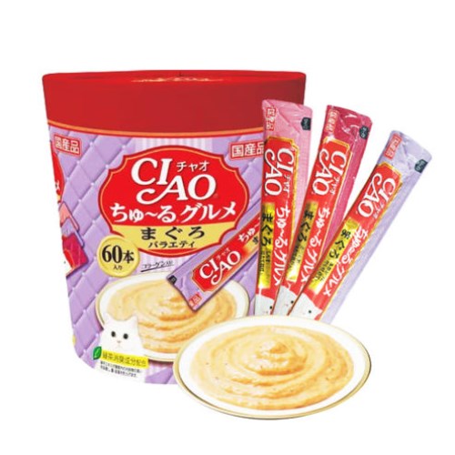 이나바 캣 챠오츄르 구루메 참치 버라이어티 SC-139 840g (14g x 60p)이미지입니다. 누르면 해당 게시물로 새창이동합니다.