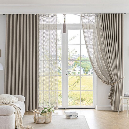 지나송 끌로이 형상기억 방한 99.99% 암막커튼 (2장, 슈퍼특대형, 310x230cm)_이미지