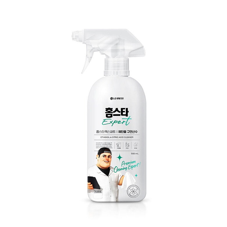 LG생활건강 홈스타 엑스퍼트 에탄올 구연산수 500ml (4개)