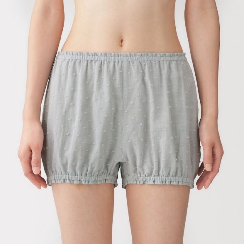 MUJI 여성 이중 가제 도트 도비 벌룬 쇼츠 F22A6S_이미지