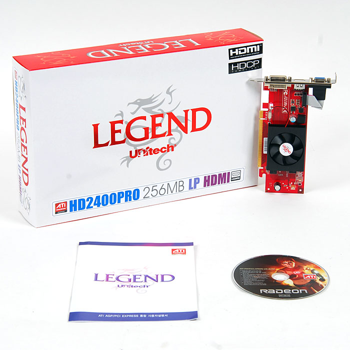 유니텍전자 LEGEND 라데온 HD 2400Pro LEGEND HDMI DDR2 256MB LP_이미지