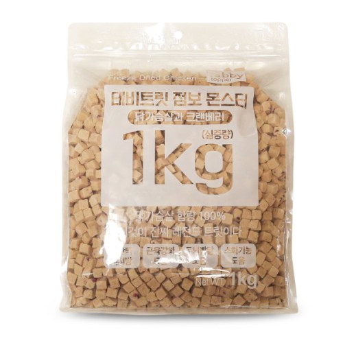 테비토퍼  테비트릿 점보 몬스터 닭가슴살과 크랜베리 1kg (1개)