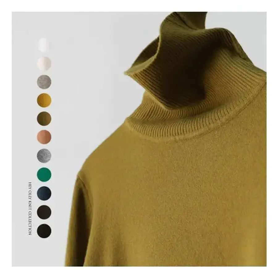 헤이올리 뉴칼라 추가/ 베이직 목폴라 니트 스웨터 NHK050976044