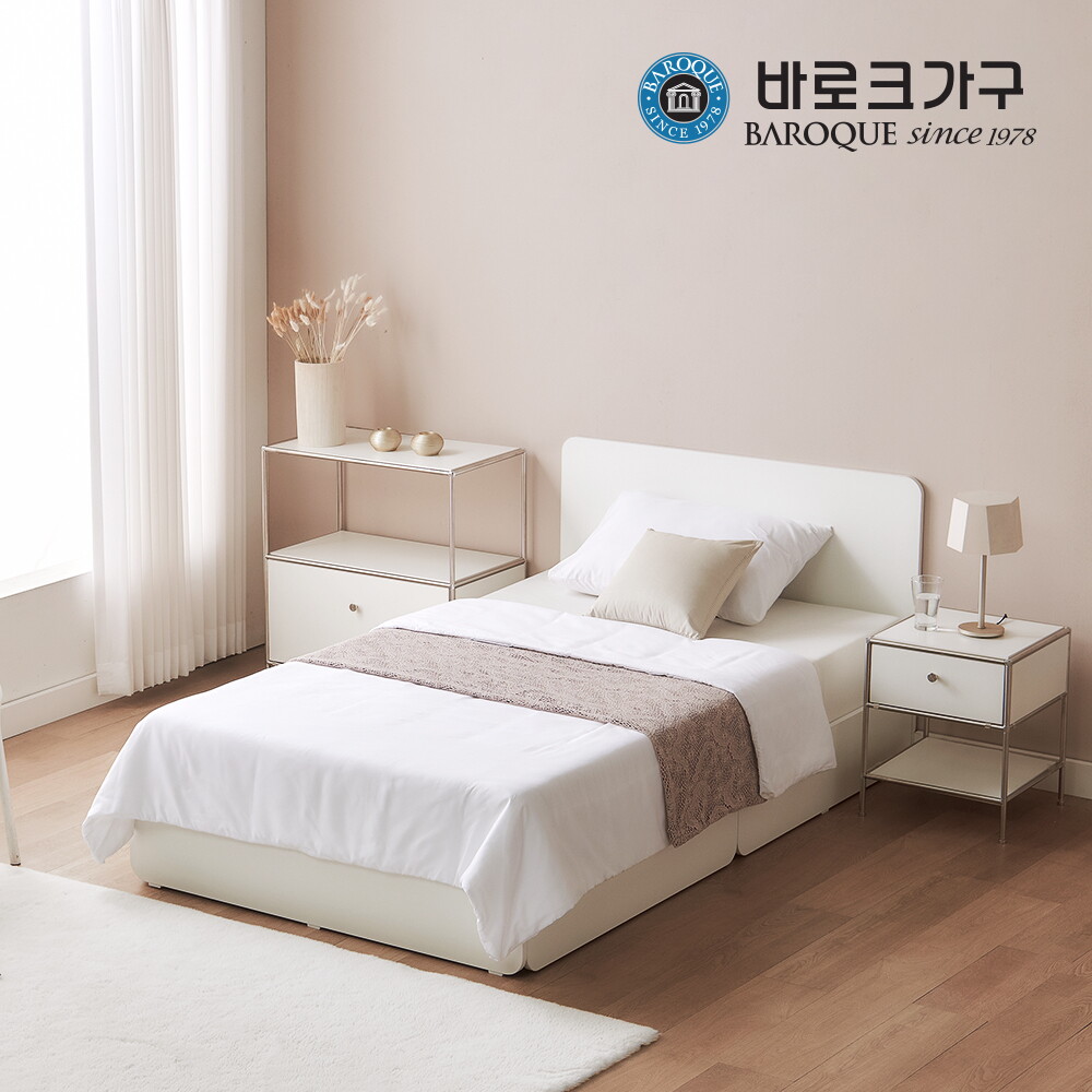 바로크가구 라모 심플 라운드 수납 헤드형 침대 SS