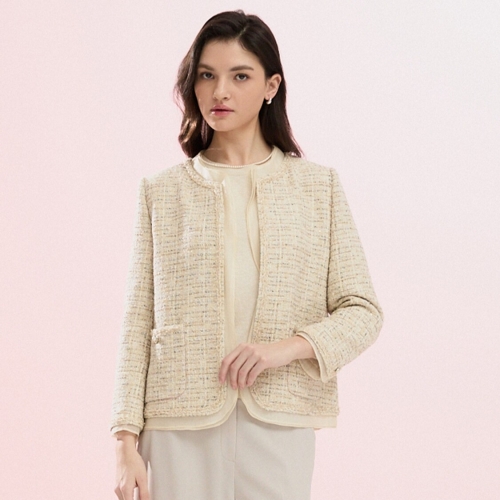 배색프릴트위드쟈켓,Z6A3J101