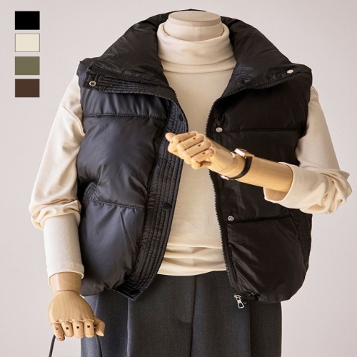 커스텀에이블 스트링 하이넥 패딩조끼_T2510PV007D