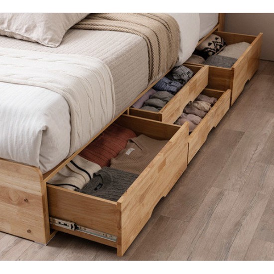 삼익가구 마레 4단 수납 원목 LED침대 SS (매트별도)_이미지