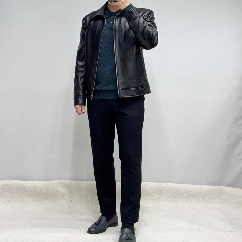 바쏘옴므 천연 양가죽 블랙 기본핏 가죽라이더자켓_WSY3GU18ABK이미지입니다. 누르면 해당 게시물로 새창이동합니다.