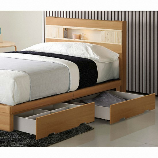 동서가구 세렌 편백 수납 LED침대 SS (양면본넬스프링)_이미지