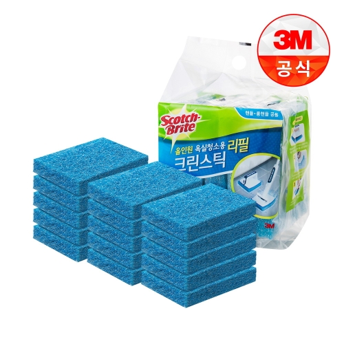 스카치브라이트 올인원 욕실청소용 크린스틱 리필 (15개)_이미지