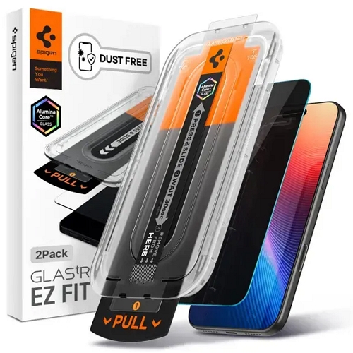 슈피겐 아이폰17 글라스tR 이지핏 프라이버시 강화유리 보호필름 (액정 2매)_이미지