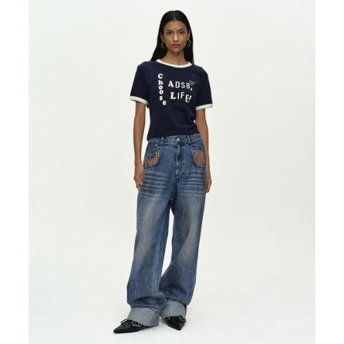 앤더슨벨 오일 워시드 ROLLED 업 진스 apa889w 블루 1935181