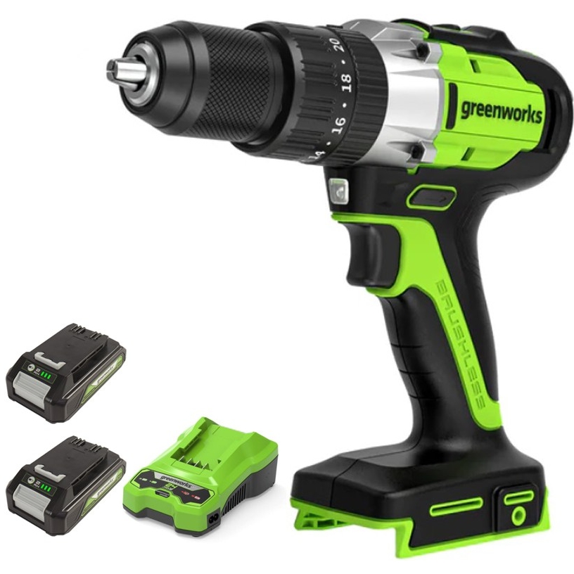 그린웍스 24V 충전 해머드릴 (2.0Ah, 배터리 2개)_이미지