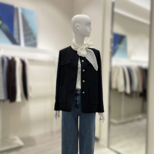 더아이잗 여성 트위드 아웃 포켓 재킷 OGS3M0JK821