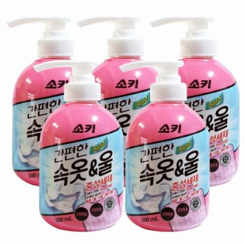 KBH한국생활건강 무궁화 소키 간편한 속옷&울 중성세제 500ml (5개)