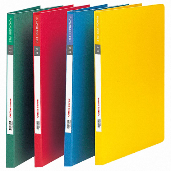 오피스디포 펀치리스화일 색지 좌철 A4