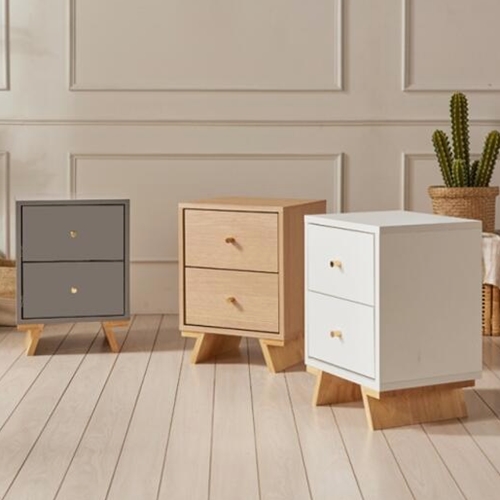 비에스디자인 포코 투서랍형 협탁 350