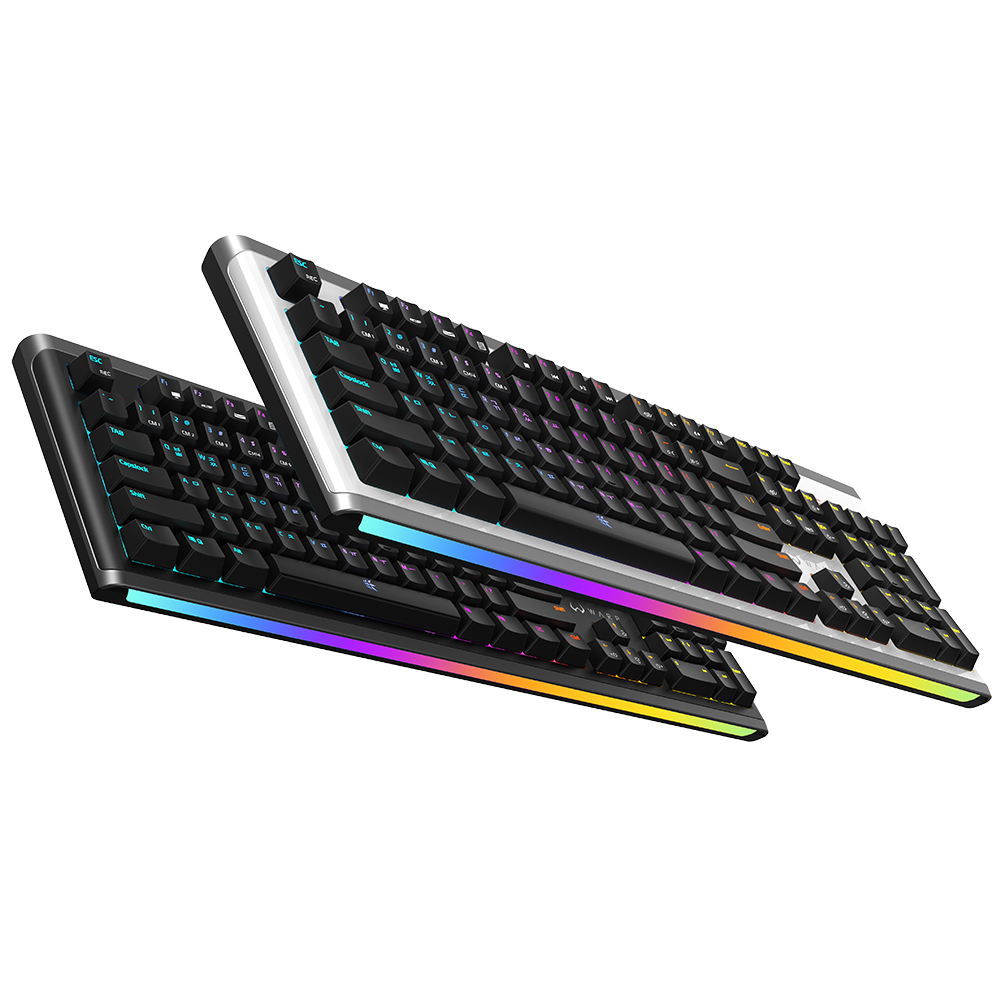 마이크로닉스 WARP WK-1 마닉축 RGB 게이밍 기계식 키보드 화이트 (갈축)_이미지