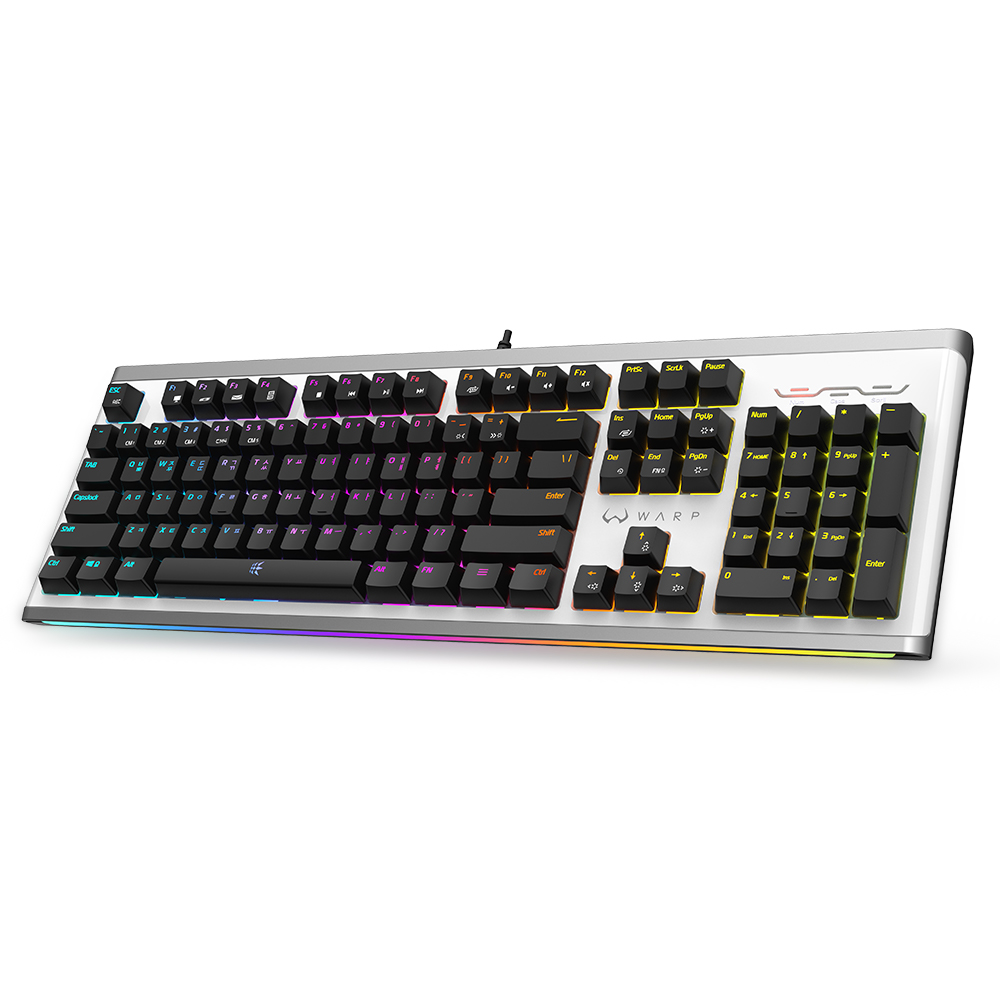 마이크로닉스 WARP WK-1 마닉축 RGB 게이밍 기계식 키보드 화이트 (갈축)_이미지