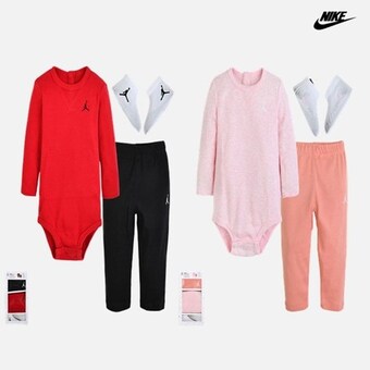 나이키키즈 신생아선물 N253UU874 조던긴팔에센셜바디슈트 바지 양말세트 6-12M N253UU874H
