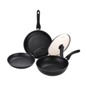 해피콜 매시브 다이아몬드 프라이팬 4종 (팬24,28+웍28+뚜껑)_이미지