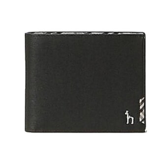 헤지스ACC 블랙 체크배색 소가죽 <b>반</b><b>지갑</b> HJWA4E281BK