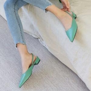 W772FE6  스틸레토 여성 슬링백힐 낮은굽 데일리구두 플랫구  42083