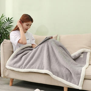 OMT 북유럽감성 극세사 똑딱이 대형 망토 담요 130x80cm OBL-NORDIC 사무실 소파 무릎담요_이미지