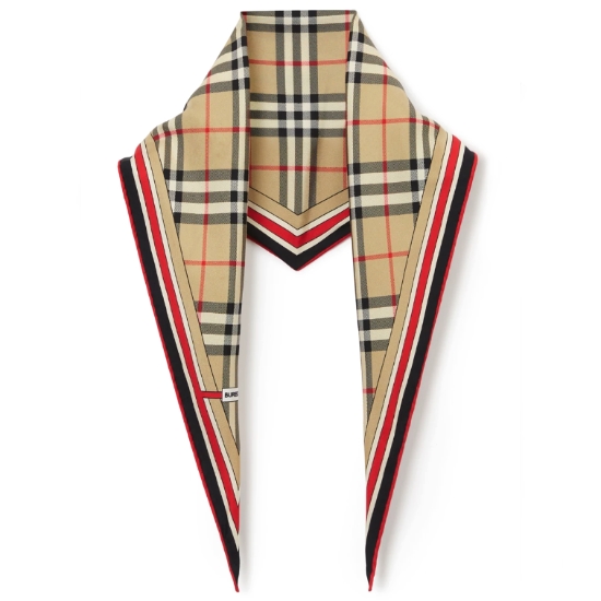 버버리 몽타주 프린트 실크 다이아몬드 셰이프 스카프 8063809_이미지